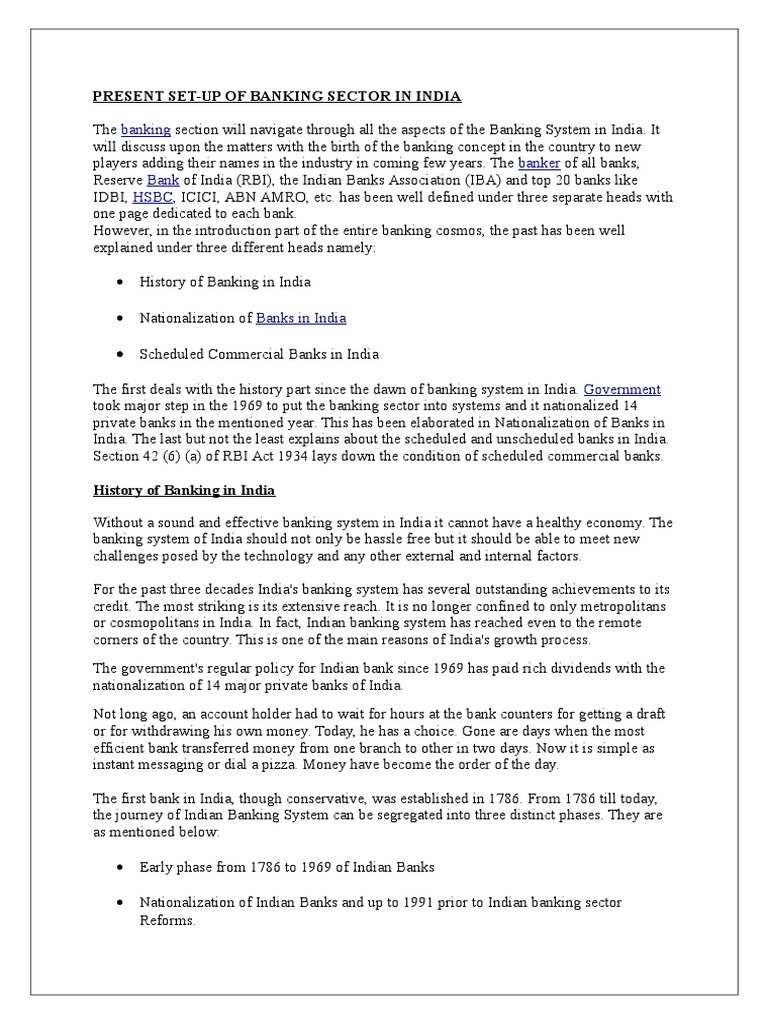 Overview of India's Banking Sector | PDF | Reserve Bank Of India | Banks