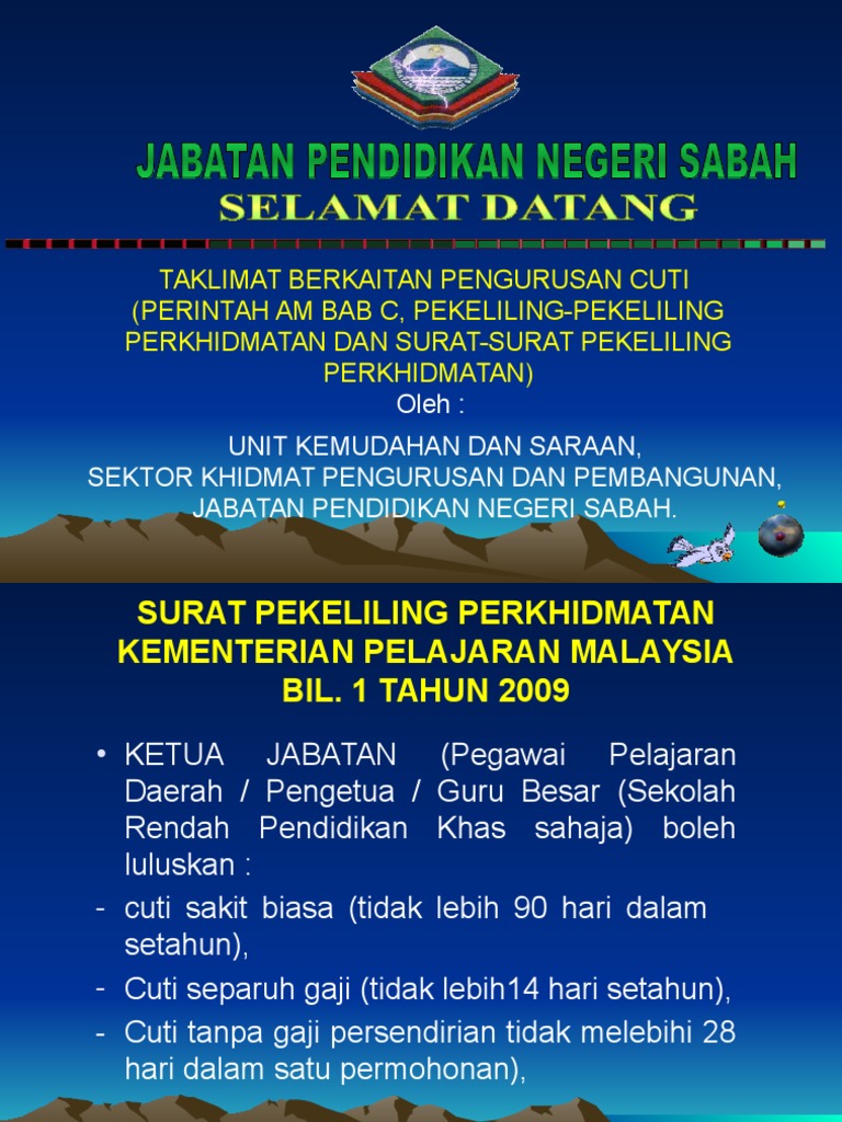 Taklimat Cuti Terkini 2013 Jpn Kpm Pdf