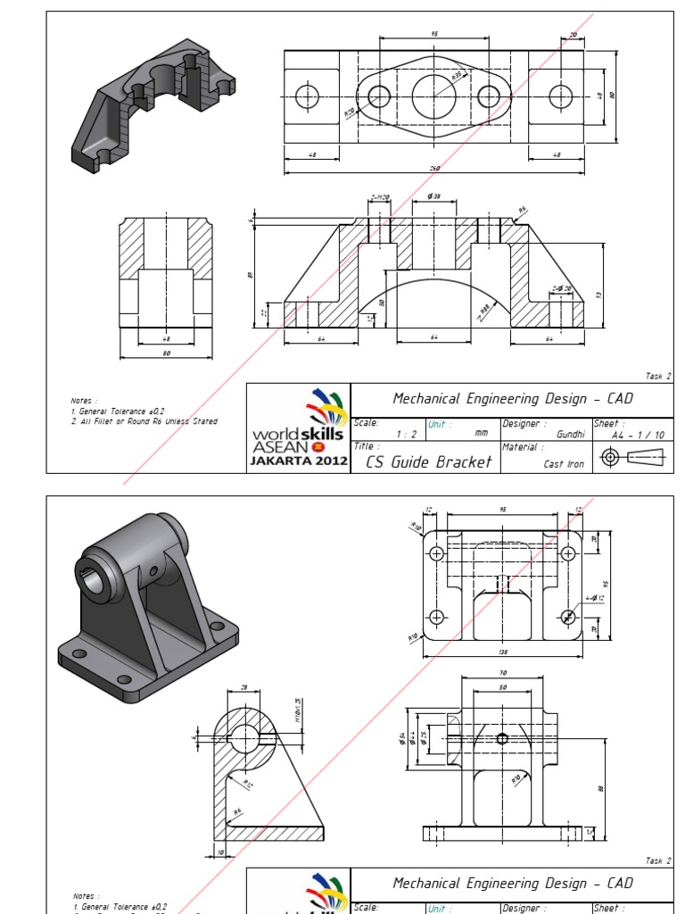CS Guide Bracket Mechanical Engineering Design CAD Mechanical