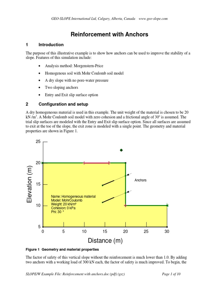 Slope Stability Analysis with Anchors | PDF | Applied And ...