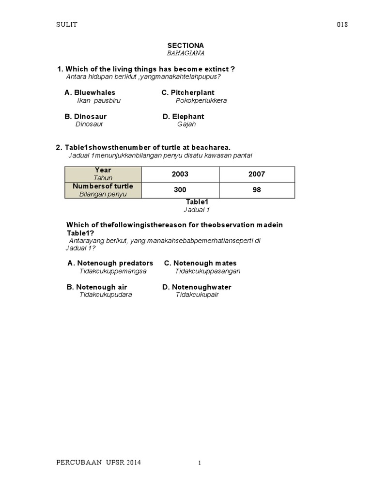 Soalan Index Number - Coiffures y