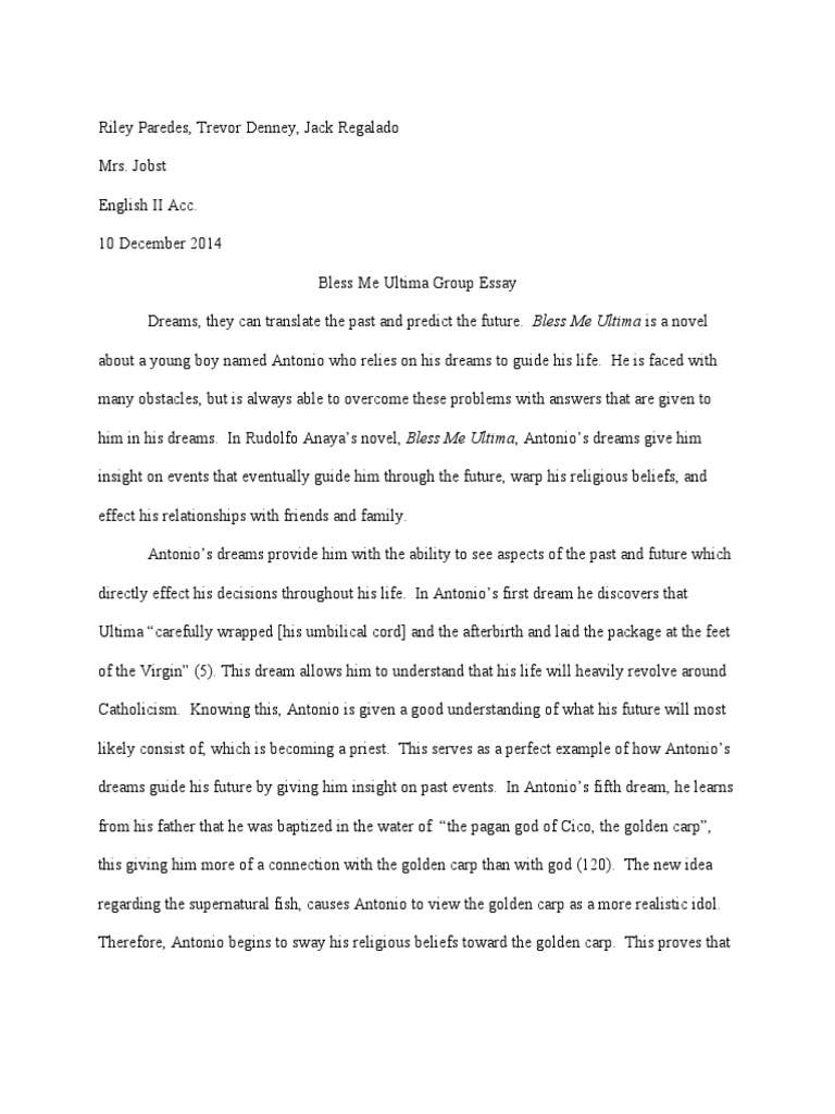 Essay bless me ultima dialectical journal 05 image