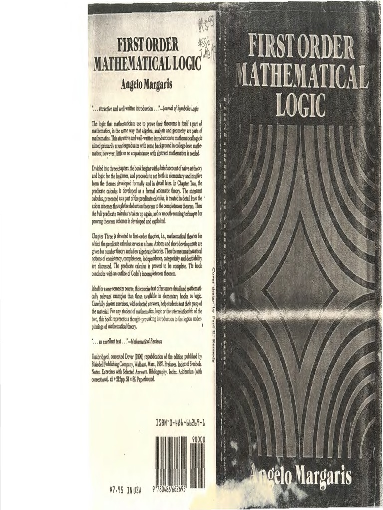 1990 - Margaris - First Order Mathematical Logic | PDF