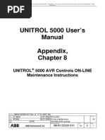 UNITROL 5000 User's Manual Appendix,: Unitrol 5000 AVR Controls ON-LINE Maintenance Instructions