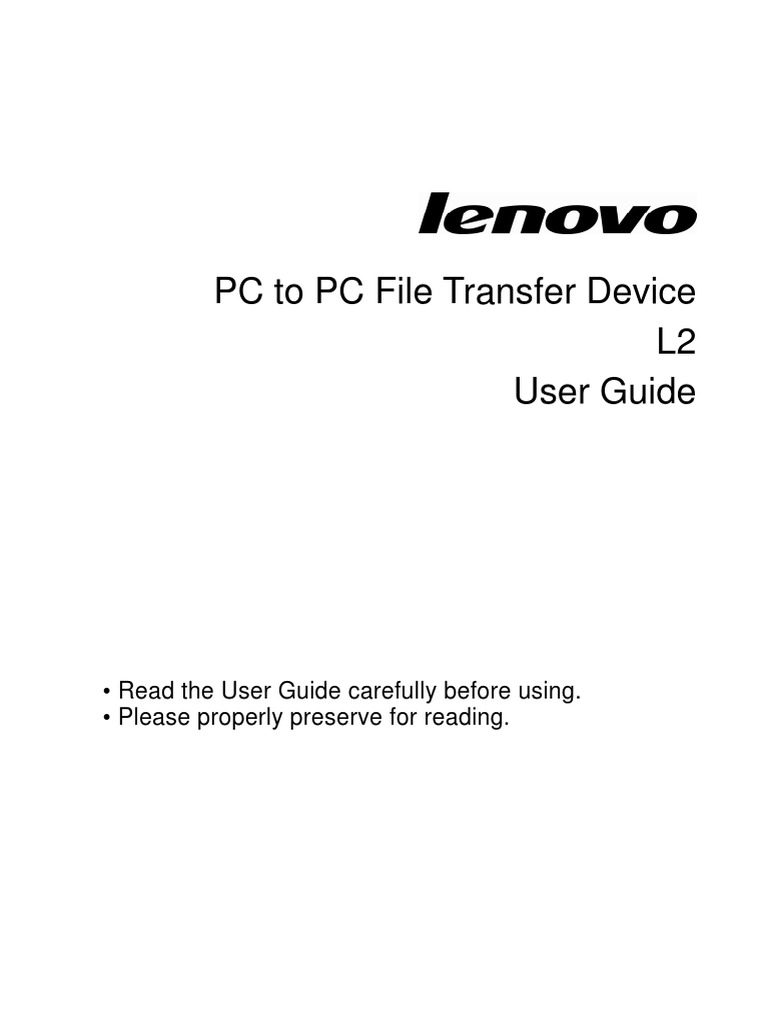 PC To PC File Transfer Device L2 User Guide | PDF | Personal Computers ...