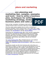 Business Plans and Marketing Strategy