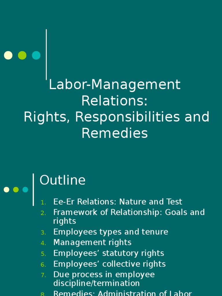 Labor-Management Relations: Rights, Responsibilities and Remedies | PDF ...