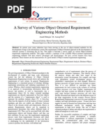 A Survey of Various Object Oriented Requirement Engineering Methods