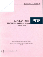 Laporan Pengukuran Kepuasan Mahasiswa 2010