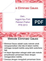 Fiskom Inggrid Ayu Putri,Pebriani Pratiwi PFB 2013 Eliminasi Gauss