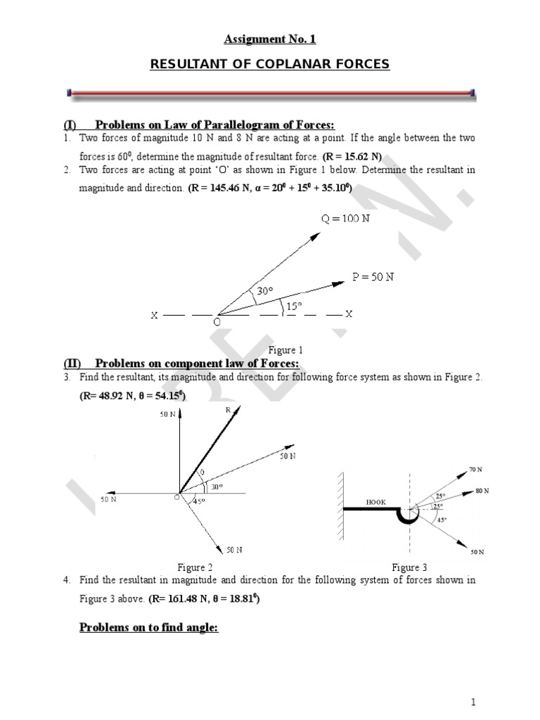 Resultant of Coplanar Forces Assignment | PDF | Norm (Mathematics) | Force