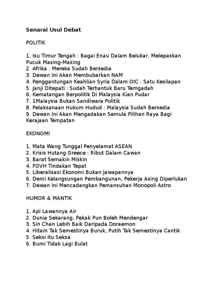 Usul Debat Pdf