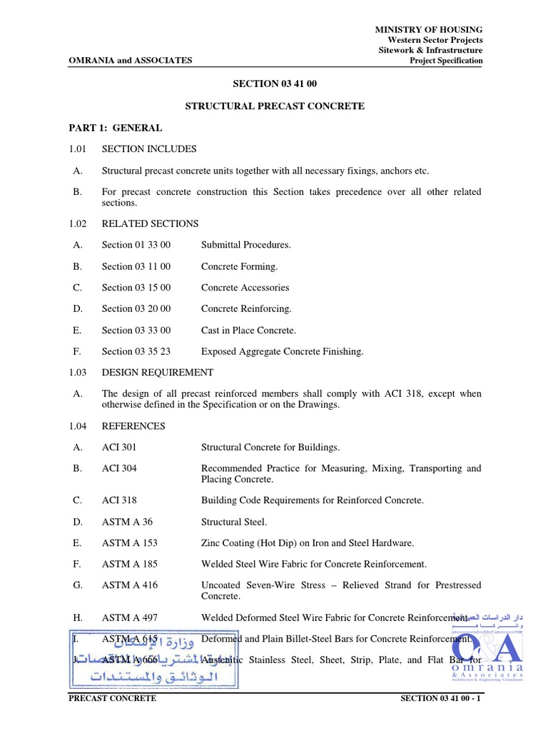 Structural Precast Concrete Specifications | PDF | Precast Concrete ...