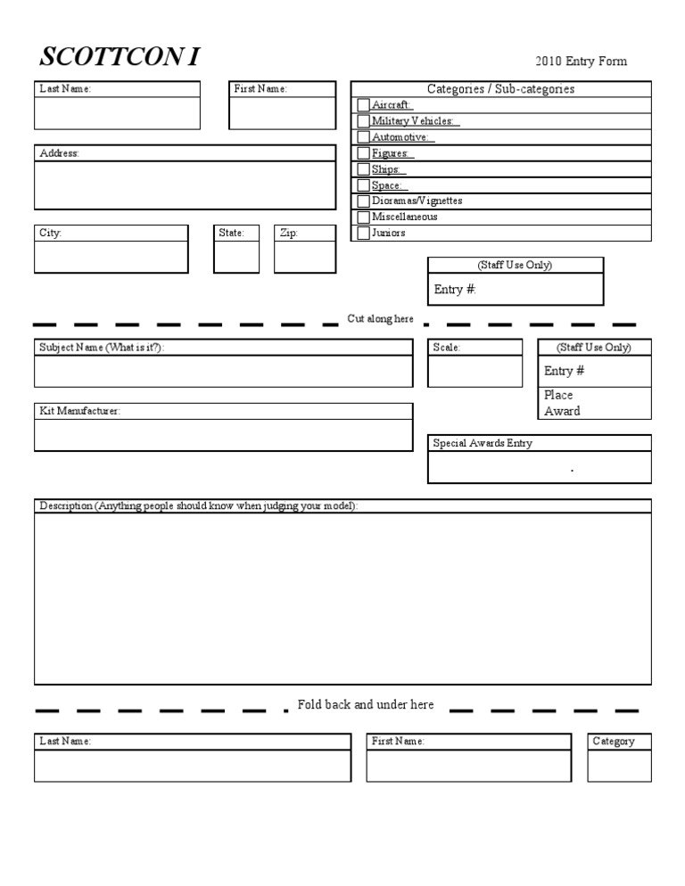 Scottcon Entry Form V4 | PDF