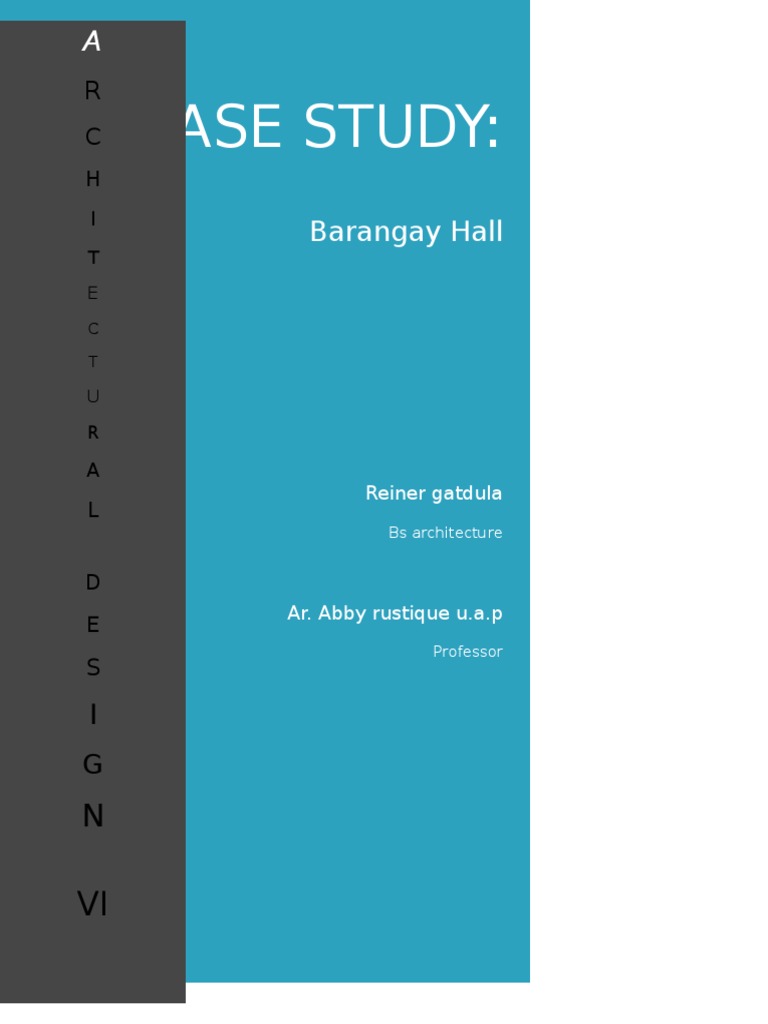 Case Study Barangay Hall PDF Public Transport Building