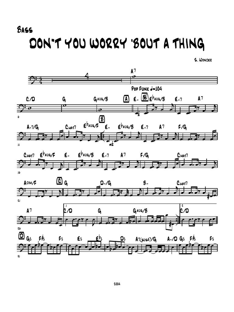 Don't Worry 'Bout A Thing - Score