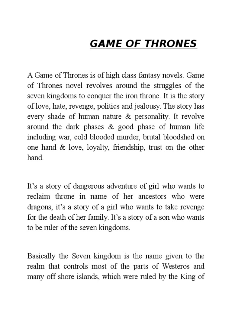 Game of Thrones PDF World Of A Song Of Ice And Fire Game Of Thrones (TV Series) Episodes