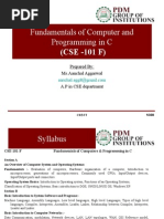 Fundamentals of Computer and Programming in C: (CSE - 101 F)