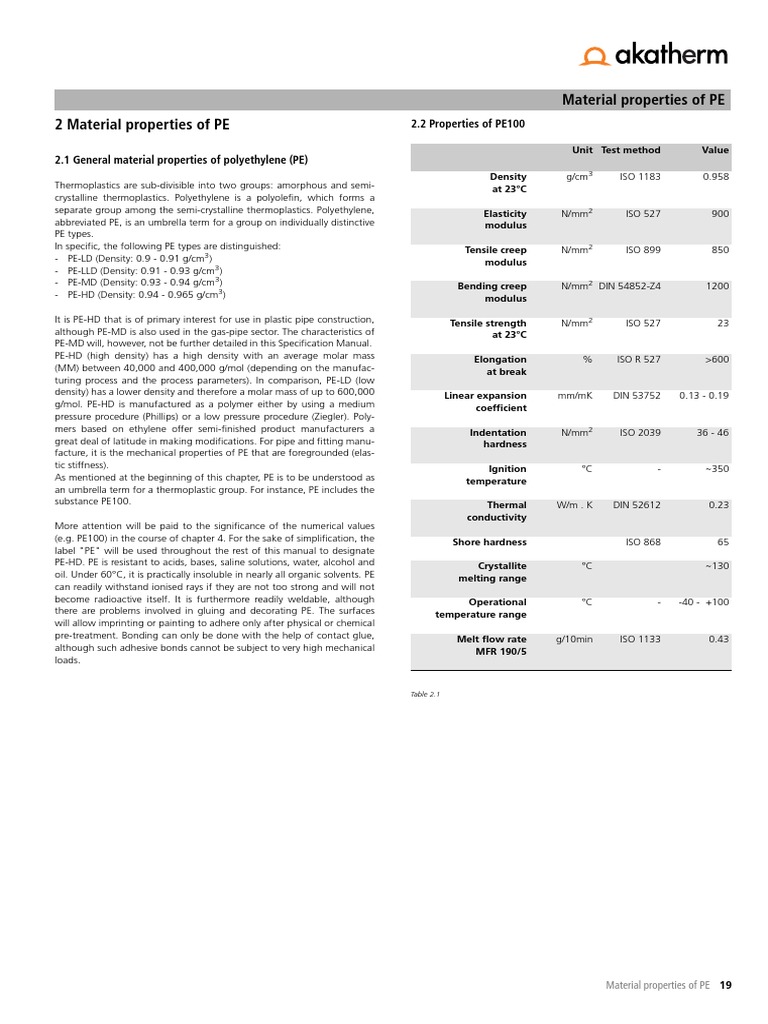 Properties of Polyethylene (PE) | PDF | Polyethylene | Acid