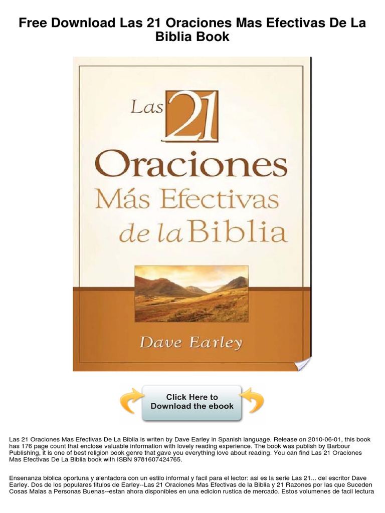 Las 21 Oraciones Mas Efectivas de La Biblia Sobrenatural Oración