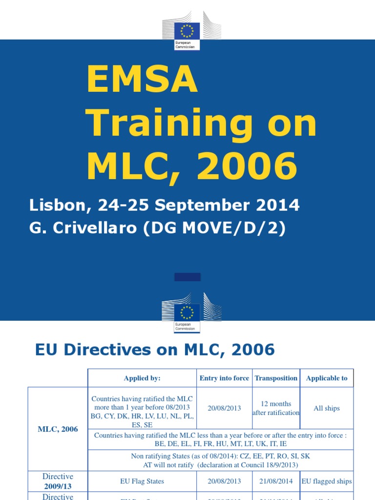 2014s Emsa Training On MLC, 2006 GC | PDF | Directive (European Union ...