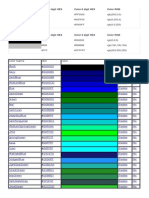 Color Chart with 3 Digit HEX, 6 Digit HEX and RGB Values