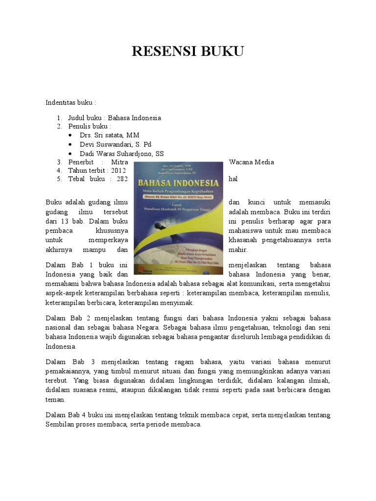 Charmant Cara Membuat Resensi Buku Pdf Bilder 