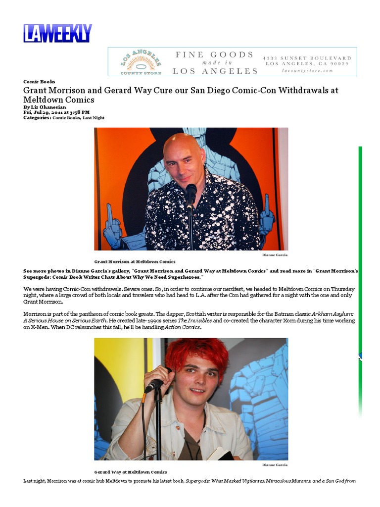 Grant Morrison & Gerard Way at Meltdown PDF Leisure