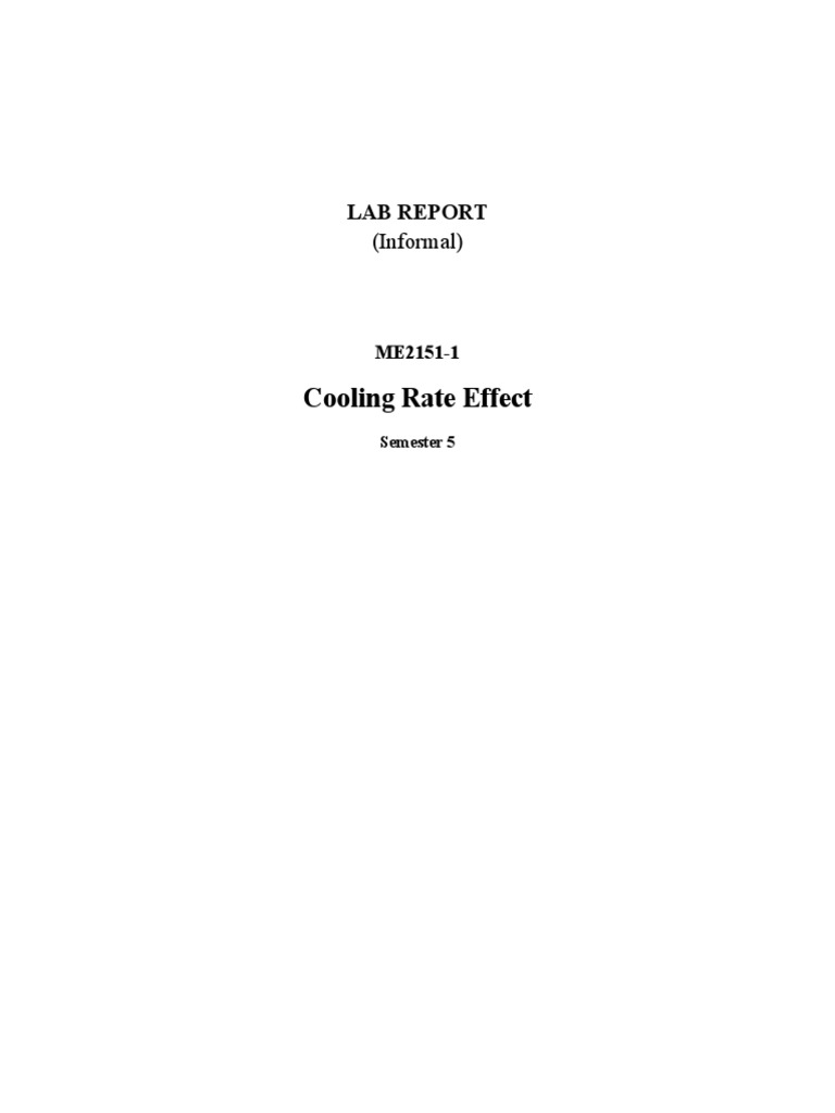 Cooling Rate Effect: Lab Report | PDF | Steel | Heat Treating