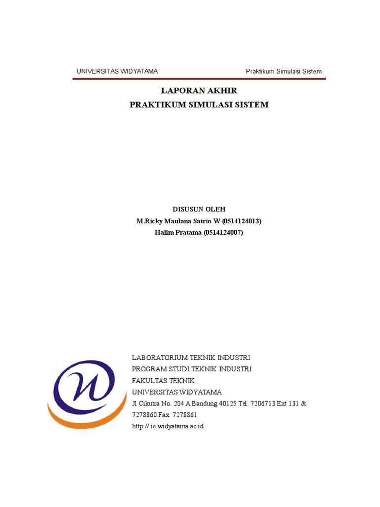Contoh Laporan Simulasi Sistem