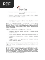 Presenta Holcim su Reporte Corporativo de Desarrollo Sustentable