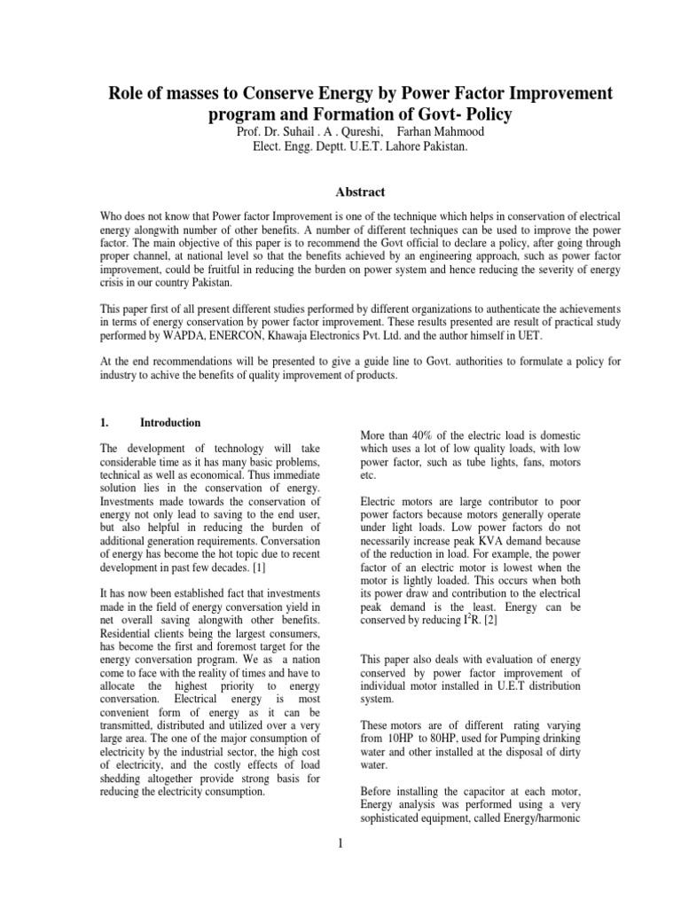 Power Factor Improvement Effects | PDF | Electric Power System | Capacitor