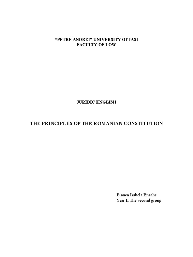 Romanian Constitutions PDF Legal Documents Constitutional Law