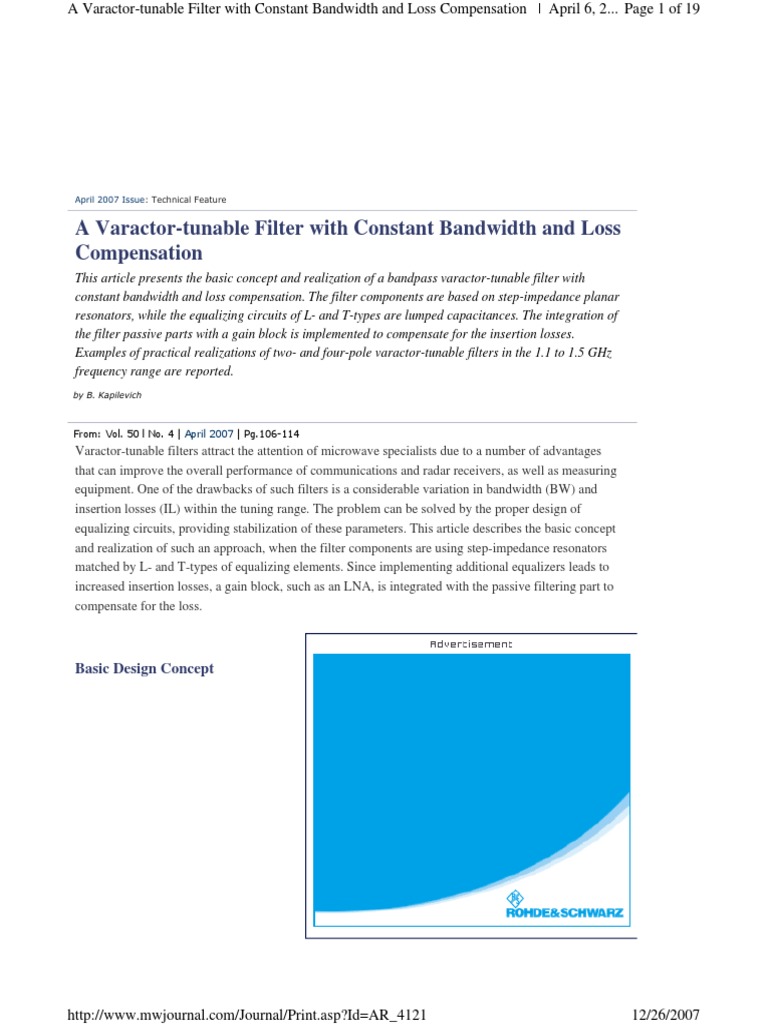 30 A Varactor Filter | PDF
