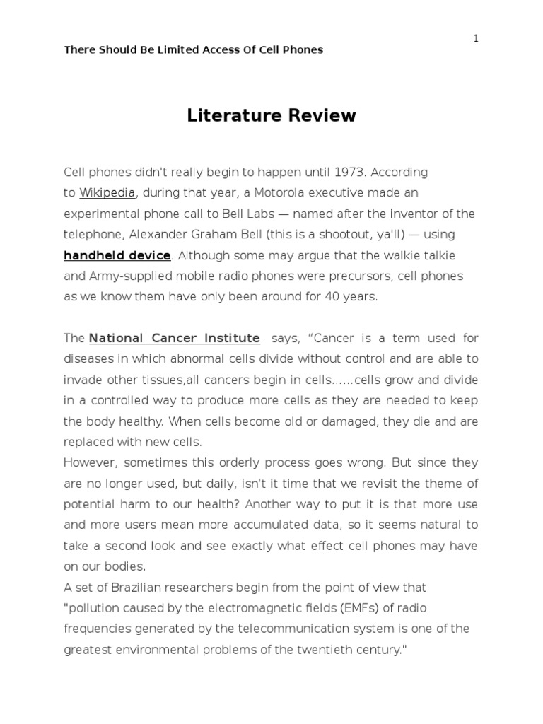Literature review.docx Mobile Phones Radiation