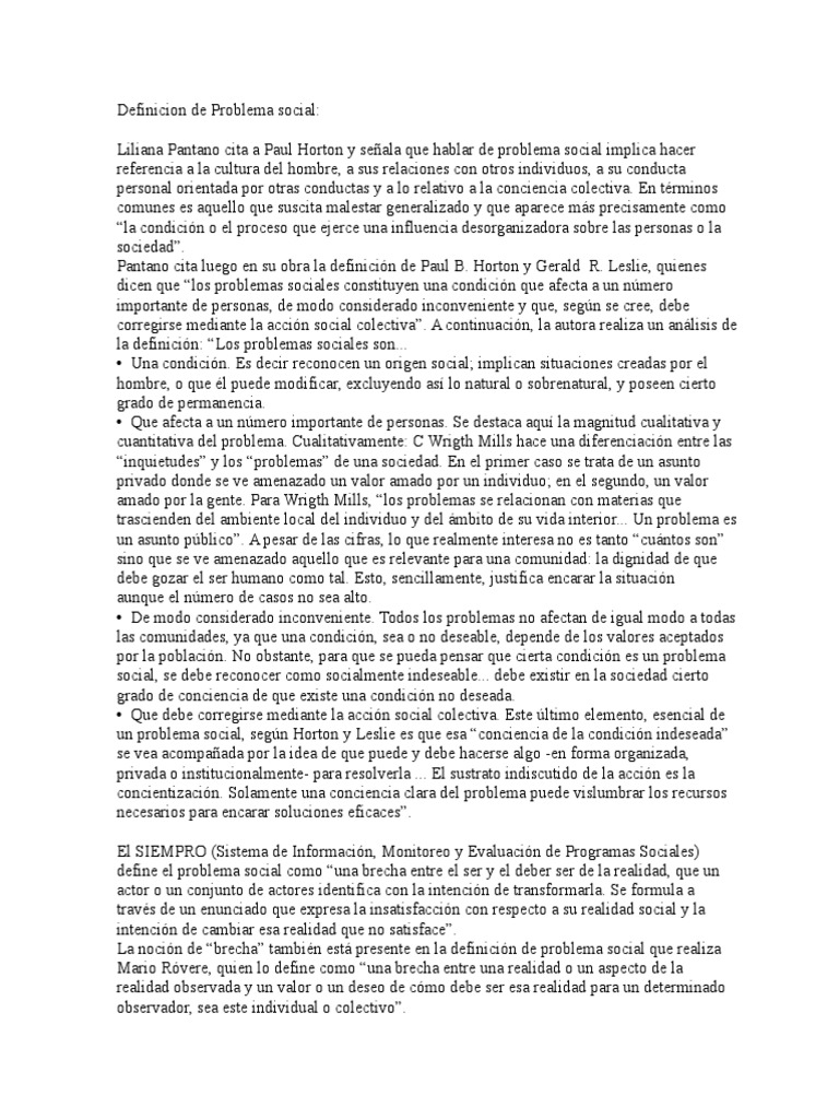 Definicion de problema social pdf trabajo social sociedad