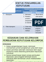 Bentuk-Bentuk Pengambilan Keputusan