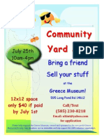 2015 Greece Historical Society Community Yard Sale Vendor Flyer