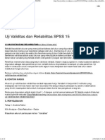 Uji Validitas Dan Reliabilitas SPSS 15 - TEORI-OnLINE