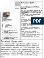 November 2009 Newsletter For Nottingham Chinese Welfare Association (English Version)