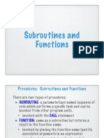 Subroutines and Functions