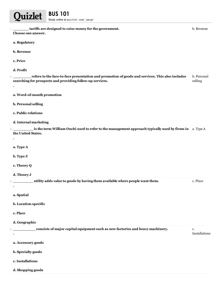 Bus 101 | PDF | Federal Reserve System | Marketing