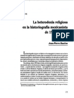 Jean Pierre Bastian - La Heterodoxia Religiosa en La Historiografía Mexicanista