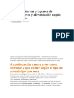 Cómo Diseñar Un Programa de Entrenamiento y Alimentación Según Tu Somatipo