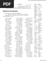 Common Metal Density Chart | PDF | Metals | Alloy