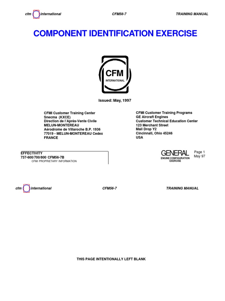 CFM 56-7B Component Identification | PDF | Turbine | Filtration