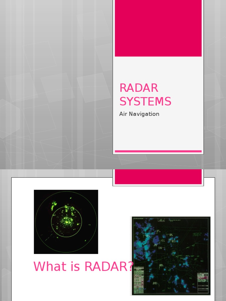 Radar Systems PDF Transponder (Aeronautics) Radar