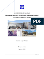 Revue Des Depenses Publiques Madagascar Politique Budgetaire Et Investissement Public en Periode d Instabilite Politique Banque Mondiale 2011