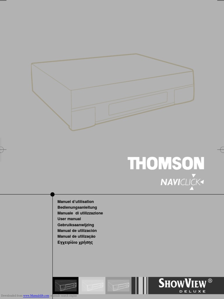 Thomson VTH 7090 VCR Manual | Videocassette Recorder | Compact Cassette