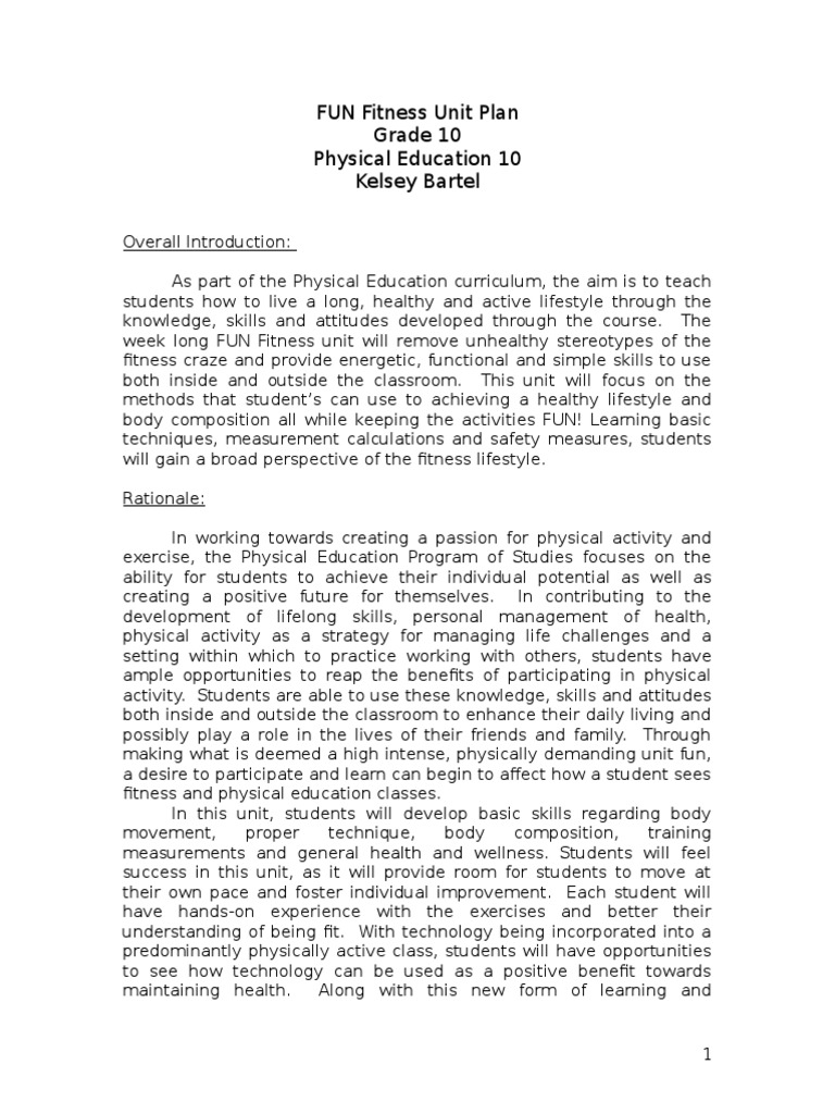 assignment 4 | Physical Fitness | Physical Education